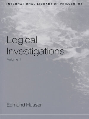 cover image of Logical Investigations Volume 1